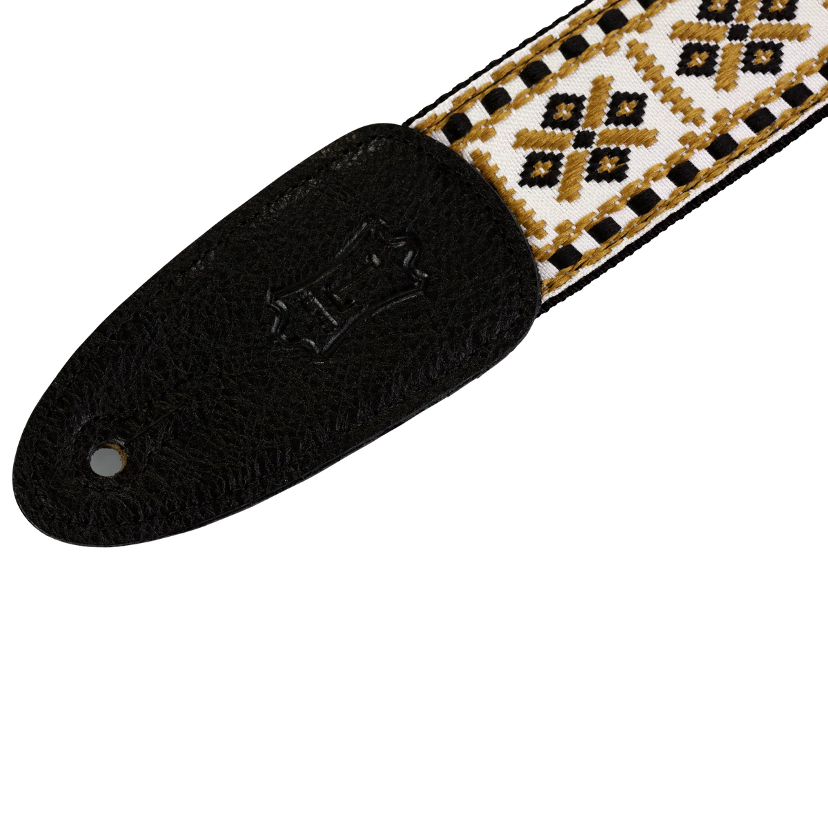 Levy's Hootenanny Jacquard Weave - Gold and White Guitar Strap - Fair Deal Music