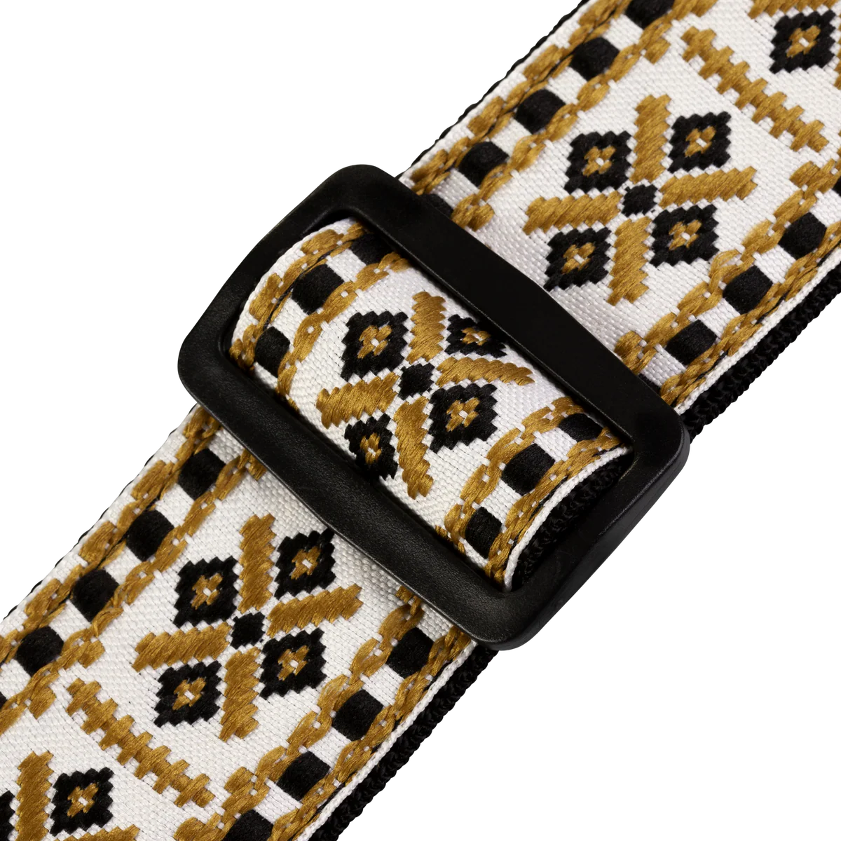 Levy's Hootenanny Jacquard Weave - Gold and White Guitar Strap - Fair Deal Music