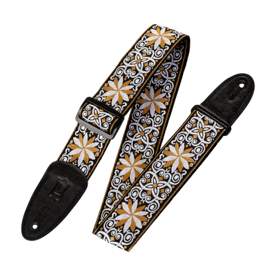 Levy's Hootenanny Jacquard Weave - Yellow and White Guitar Strap - Fair Deal Music