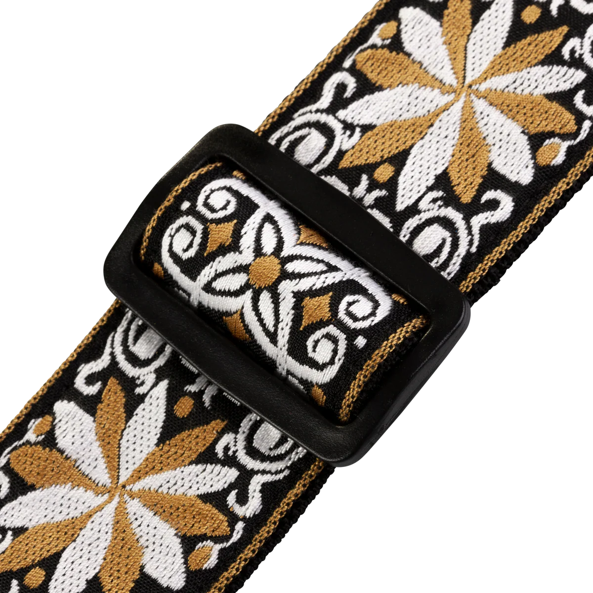 Levy's Hootenanny Jacquard Weave - Yellow and White Guitar Strap - Fair Deal Music