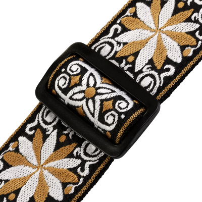 Levy's Hootenanny Jacquard Weave - Yellow and White Guitar Strap - Fair Deal Music