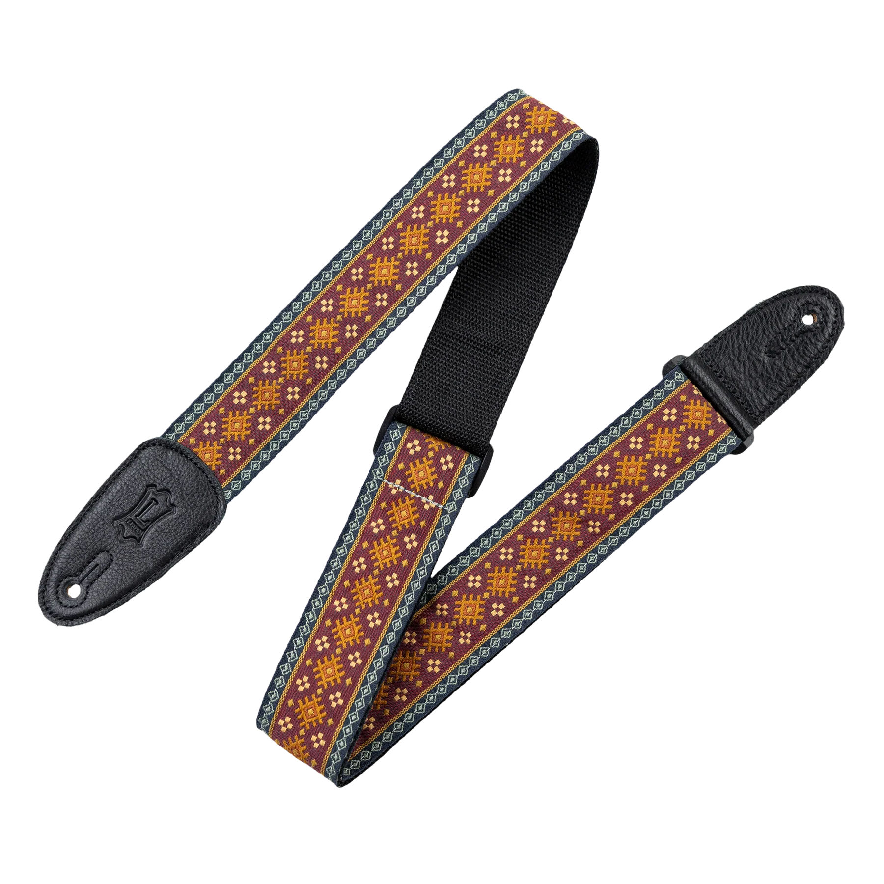 Levy's Original Hootenanny Jacquard Weave - Red Guitar Strap - Fair Deal Music