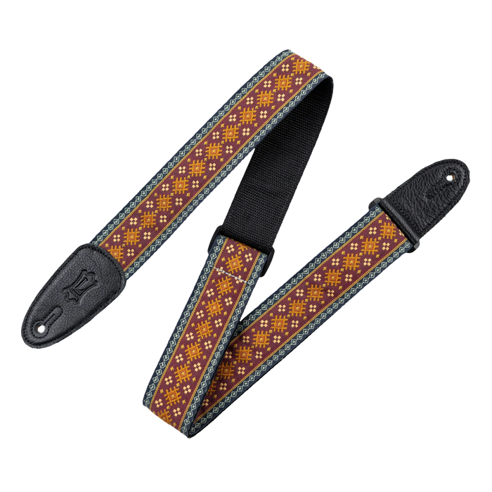 Levy's Original Hootenanny Jacquard Weave - Red Guitar Strap - Fair Deal Music