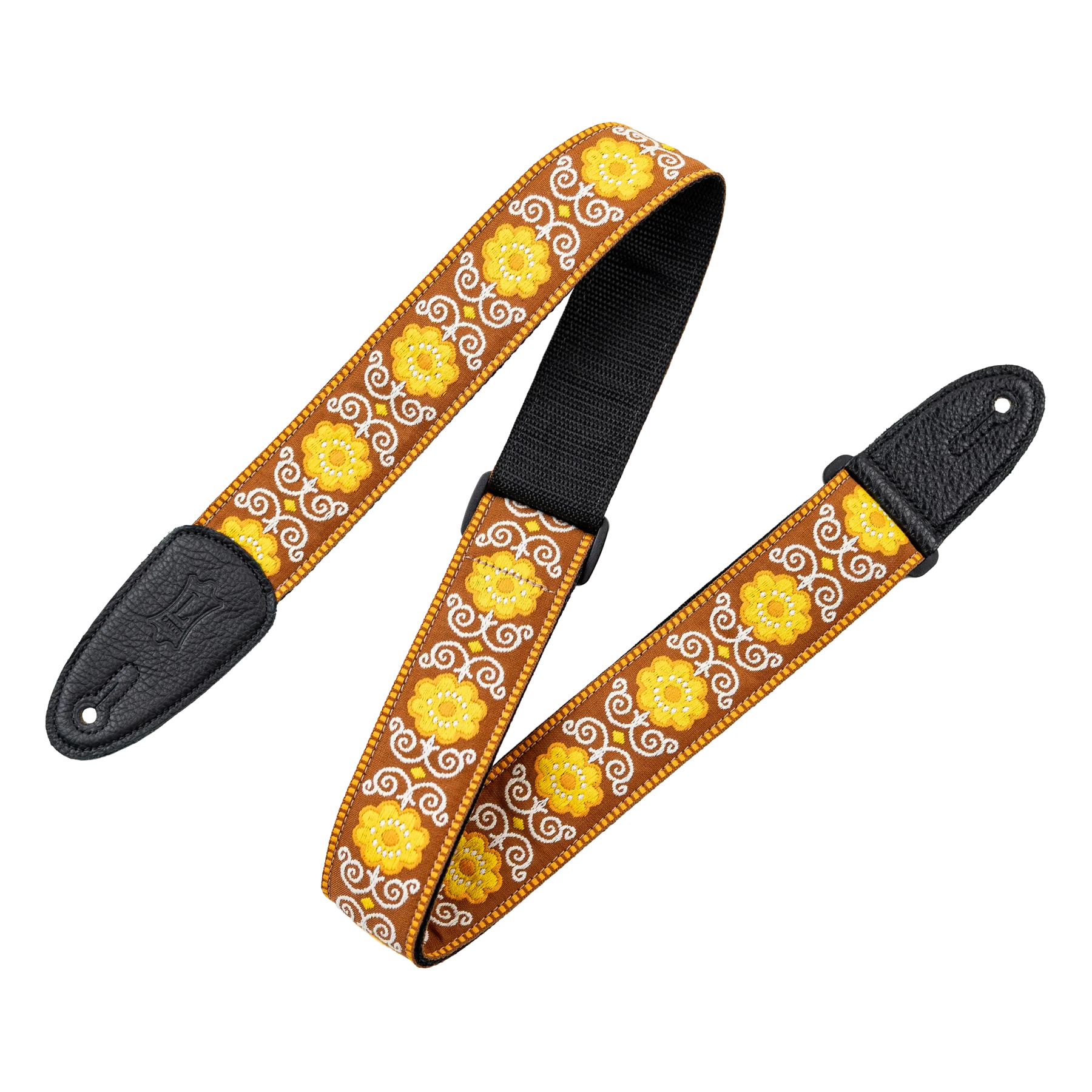Levy's Original Hootenanny Jacquard Weave - Yellow Guitar Strap - Fair Deal Music