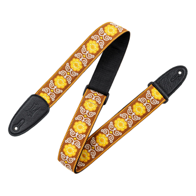 Levy's Original Hootenanny Jacquard Weave - Yellow Guitar Strap - Fair Deal Music