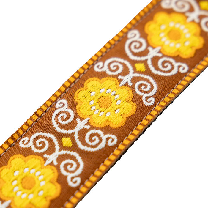 Levy's Original Hootenanny Jacquard Weave - Yellow Guitar Strap - Fair Deal Music