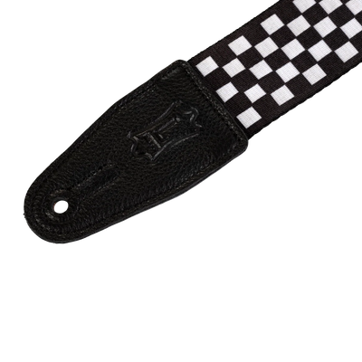 Levy's Graphic Waves Polyester - Black/White Chequered Guitar Strap - Fair Deal Music