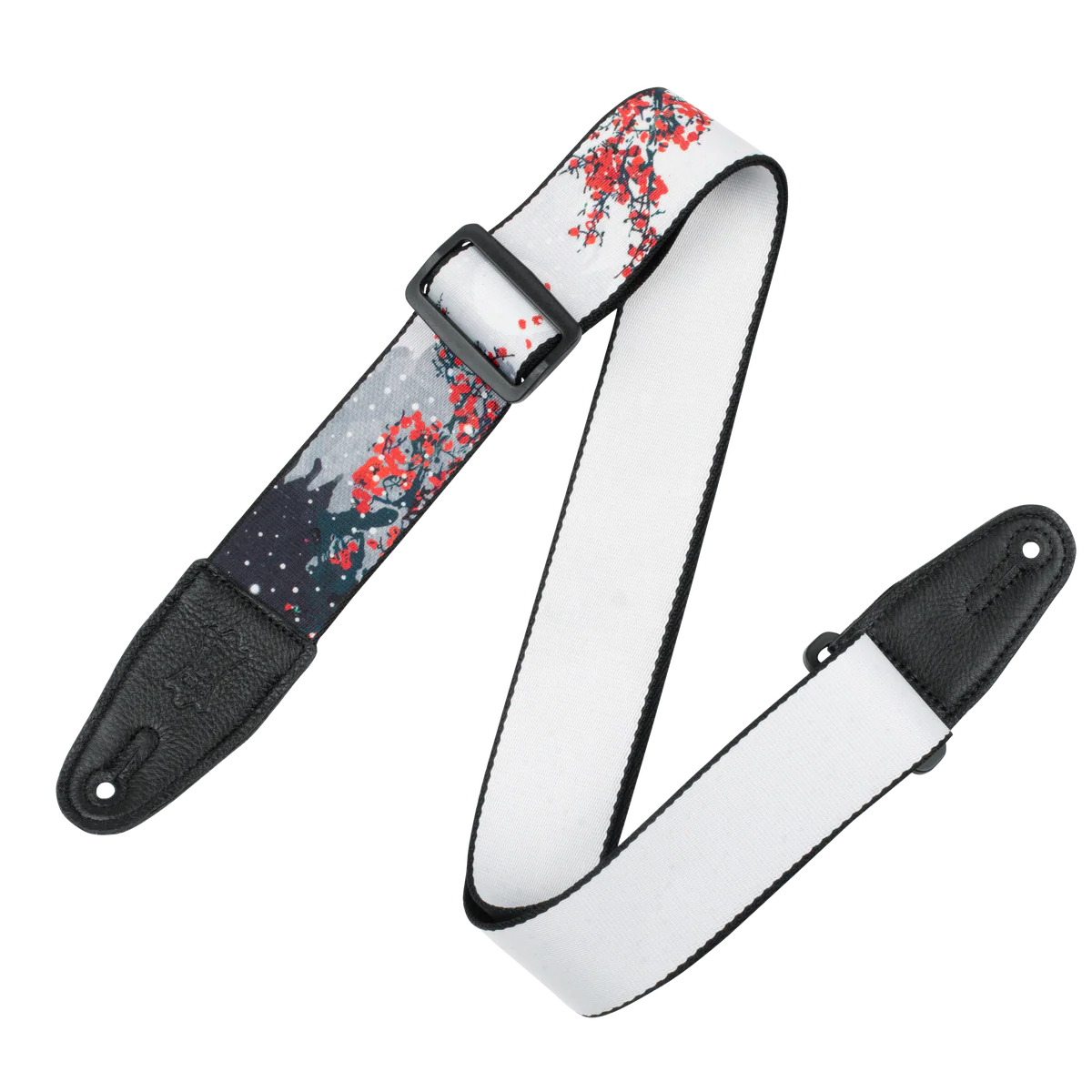 Levy's Nature Polyester - Cherry Blossom Snow Guitar Strap - Fair Deal Music