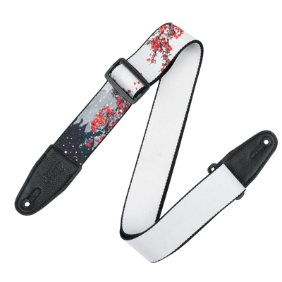 Levy's Nature Polyester - Cherry Blossom Snow Guitar Strap - Fair Deal Music