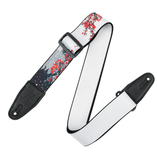 Levy's Nature Polyester - Cherry Blossom Snow Guitar Strap - Fair Deal Music