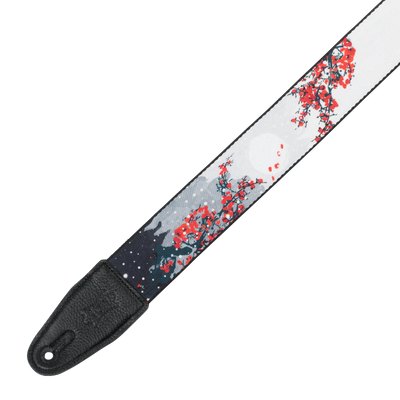 Levy's Nature Polyester - Cherry Blossom Snow Guitar Strap - Fair Deal Music
