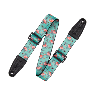 Levy's Graphic Waves Polyester - Flamingos Motif Guitar Strap - Fair Deal Music