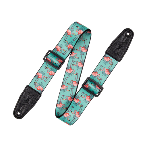 Levy's Graphic Waves Polyester - Flamingos Motif Guitar Strap - Fair Deal Music
