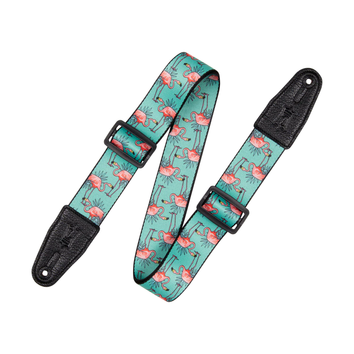 Levy's Graphic Waves Polyester - Flamingos Motif Guitar Strap - Fair Deal Music