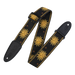 Levy's Sun Motif Weave w Leather Backing - Yellow on Black Guitar Strap - Fair Deal Music
