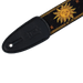Levy's Sun Motif Weave w Leather Backing - Yellow on Black Guitar Strap - Fair Deal Music