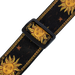 Levy's Sun Motif Weave w Leather Backing - Yellow on Black Guitar Strap - Fair Deal Music