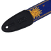 Levy's Sun Motif Weave w Leather Backing - Yellow on Blue Guitar Strap - Fair Deal Music
