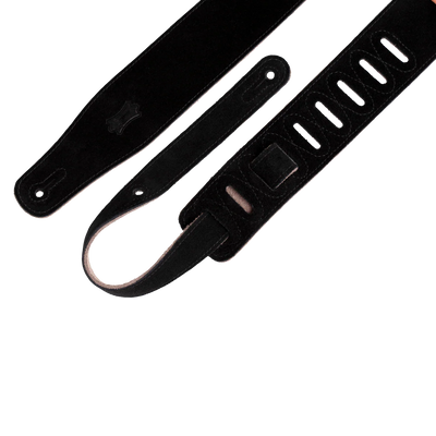 Levy's Simply Suede Leather w Suede Backing 2 1/2" - Black Guitar Strap - Fair Deal Music