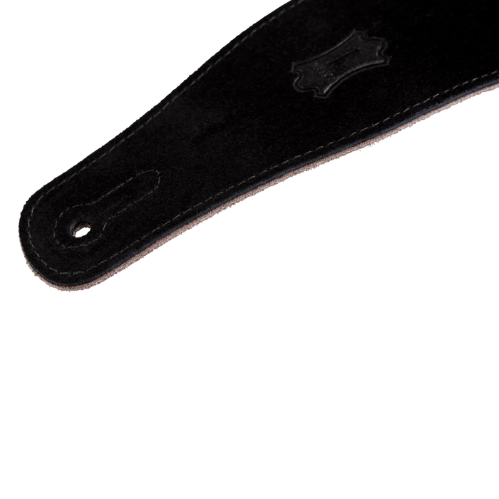 Levy's Simply Suede Leather w Suede Backing 2 1/2" - Black Guitar Strap - Fair Deal Music