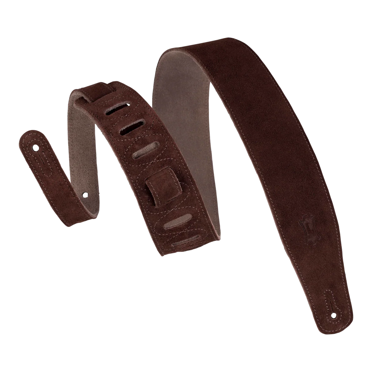 Levy's Simply Suede Leather w Suede Backing 2 1/2" - Brown Guitar Strap - Fair Deal Music