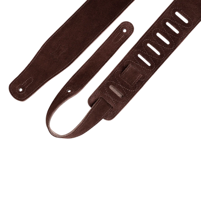Levy's Simply Suede Leather w Suede Backing 2 1/2" - Brown Guitar Strap - Fair Deal Music