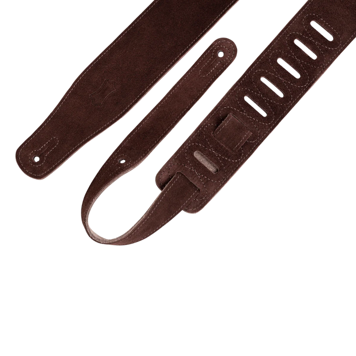 Levy's Simply Suede Leather w Suede Backing 2 1/2" - Brown Guitar Strap - Fair Deal Music