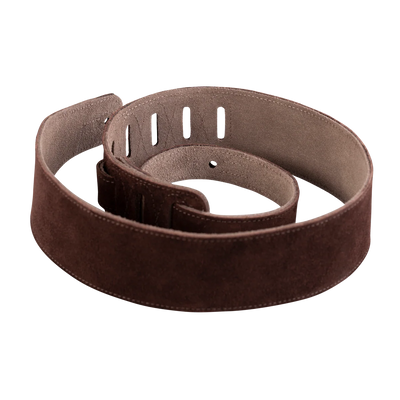 Levy's Simply Suede Leather w Suede Backing 2 1/2" - Brown Guitar Strap - Fair Deal Music