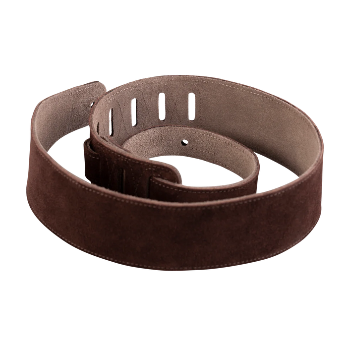 Levy's Simply Suede Leather w Suede Backing 2 1/2" - Brown Guitar Strap - Fair Deal Music