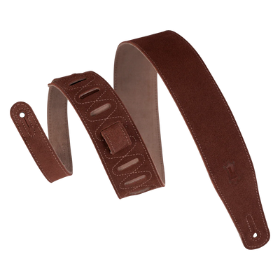 Levy's Simply Suede Leather w Suede Backing 2 1/2" - Rust Guitar Strap - Fair Deal Music