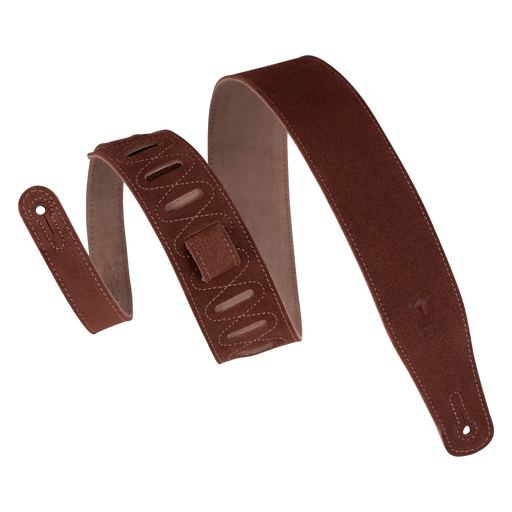 Levy's Simply Suede Leather w Suede Backing 2 1/2" - Rust Guitar Strap - Fair Deal Music