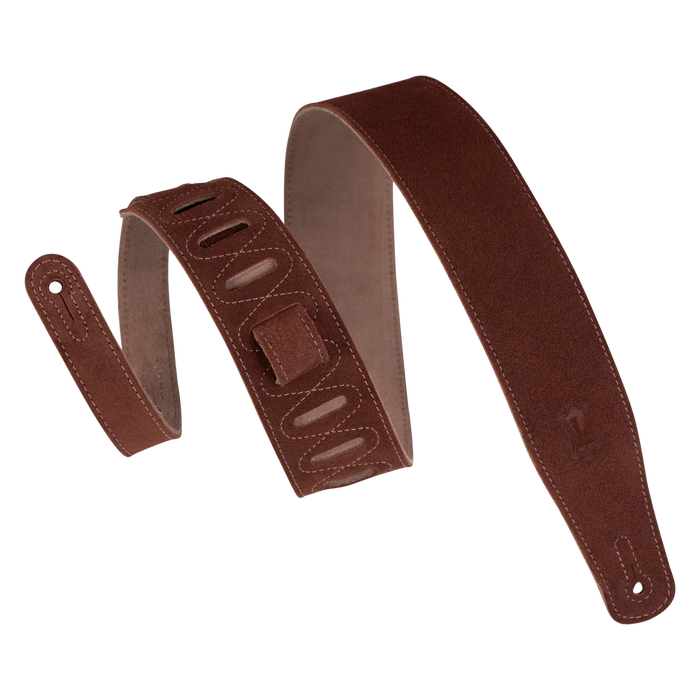 Levy's Simply Suede Leather w Suede Backing 2 1/2" - Rust Guitar Strap - Fair Deal Music