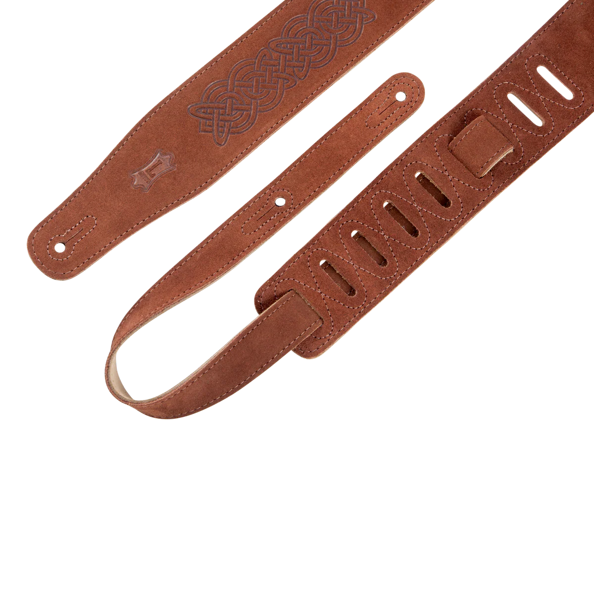 Levy's Celitc Embossed Suede Leather 2 1/2" - Brown Guitar Strap - Fair Deal Music
