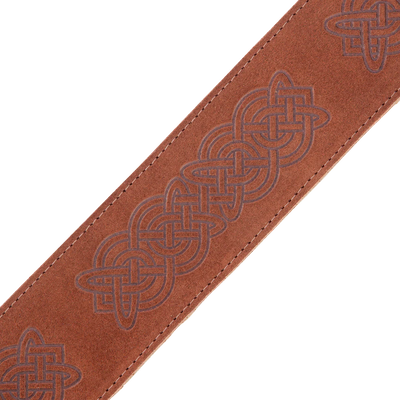 Levy's Celitc Embossed Suede Leather 2 1/2" - Brown Guitar Strap - Fair Deal Music