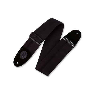 Levy's Signature Cotton w Suede Ends - Black Guitar Strap - Fair Deal Music