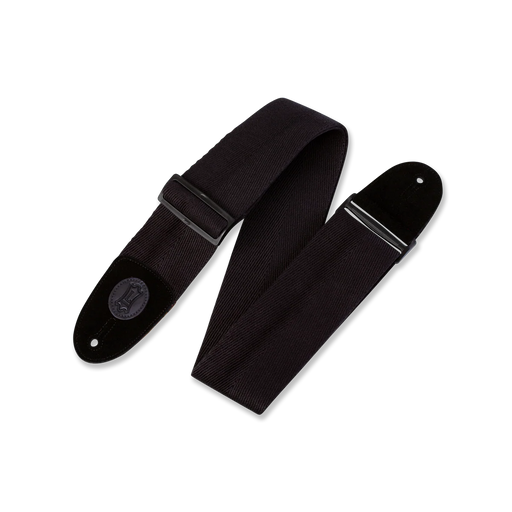Levy's Signature Cotton w Suede Ends - Black Guitar Strap - Fair Deal Music