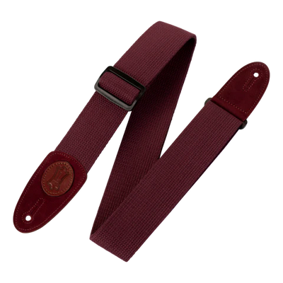 Levy's Signature Cotton w Suede Ends - Burgundy Guitar Strap - Fair Deal Music