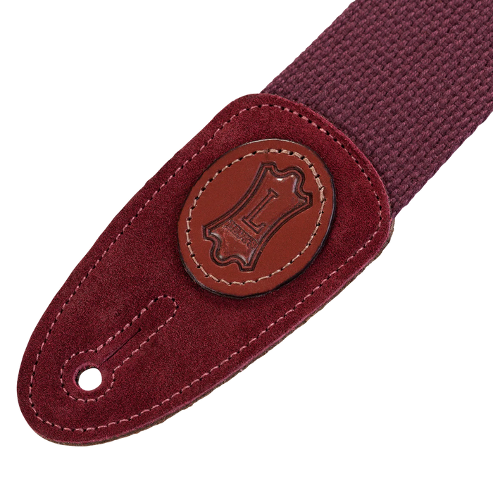 Levy's Signature Cotton w Suede Ends - Burgundy Guitar Strap - Fair Deal Music