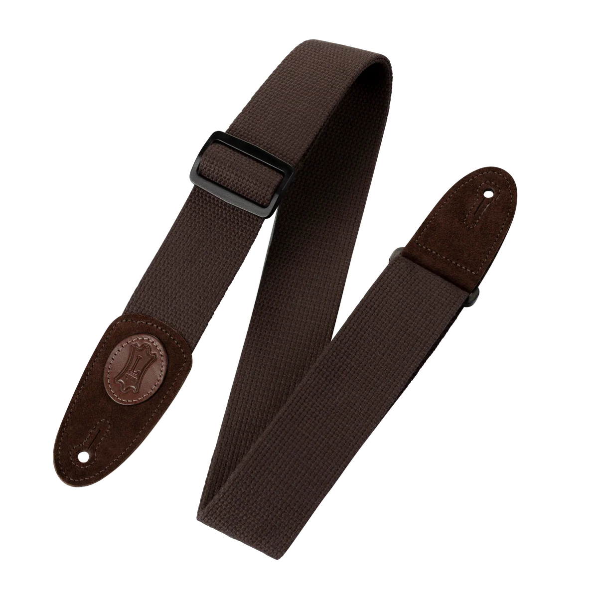 Levy's Signature Cotton w Suede Ends - Brown Guitar Strap - Fair Deal Music