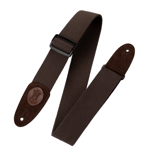 Levy's Signature Cotton w Suede Ends - Brown Guitar Strap - Fair Deal Music