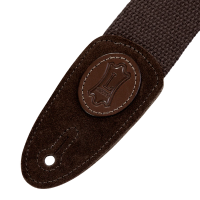 Levy's Signature Cotton w Suede Ends - Brown Guitar Strap - Fair Deal Music