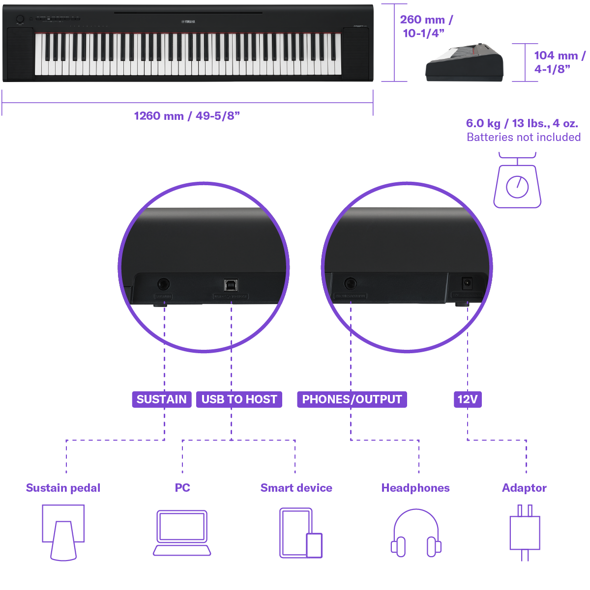 Yamaha NP-35B Piaggero Portable Piano Black - Display Model - Fair Deal Music
