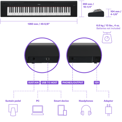 Yamaha NP-35B Piaggero Portable Piano Black - Display Model - Fair Deal Music