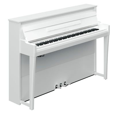 Yamaha NU1XA AvantGrand Hybrid Digital Upright Piano Polished White - Fair Deal Music
