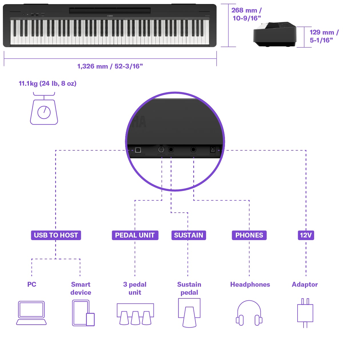 Yamaha P-145BT Portable Digital Piano Bundle - Fair Deal Music