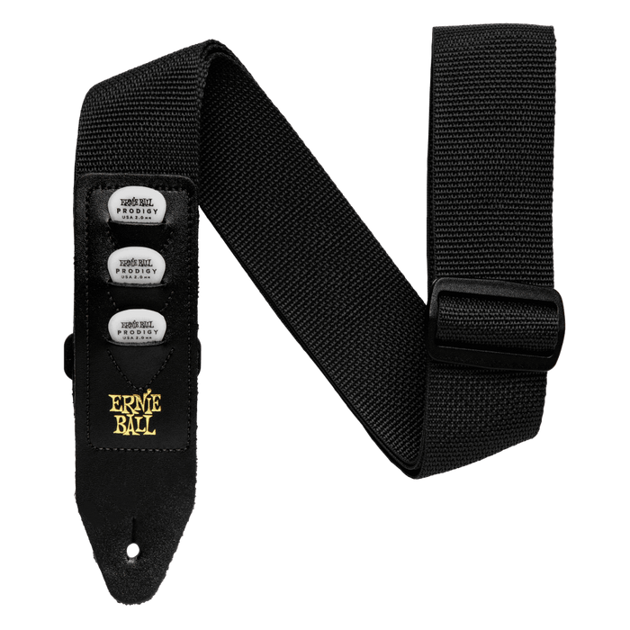 Ernie Ball Polypro Pickholder Guitar Strap/Bass Strap - Black - Fair Deal Music