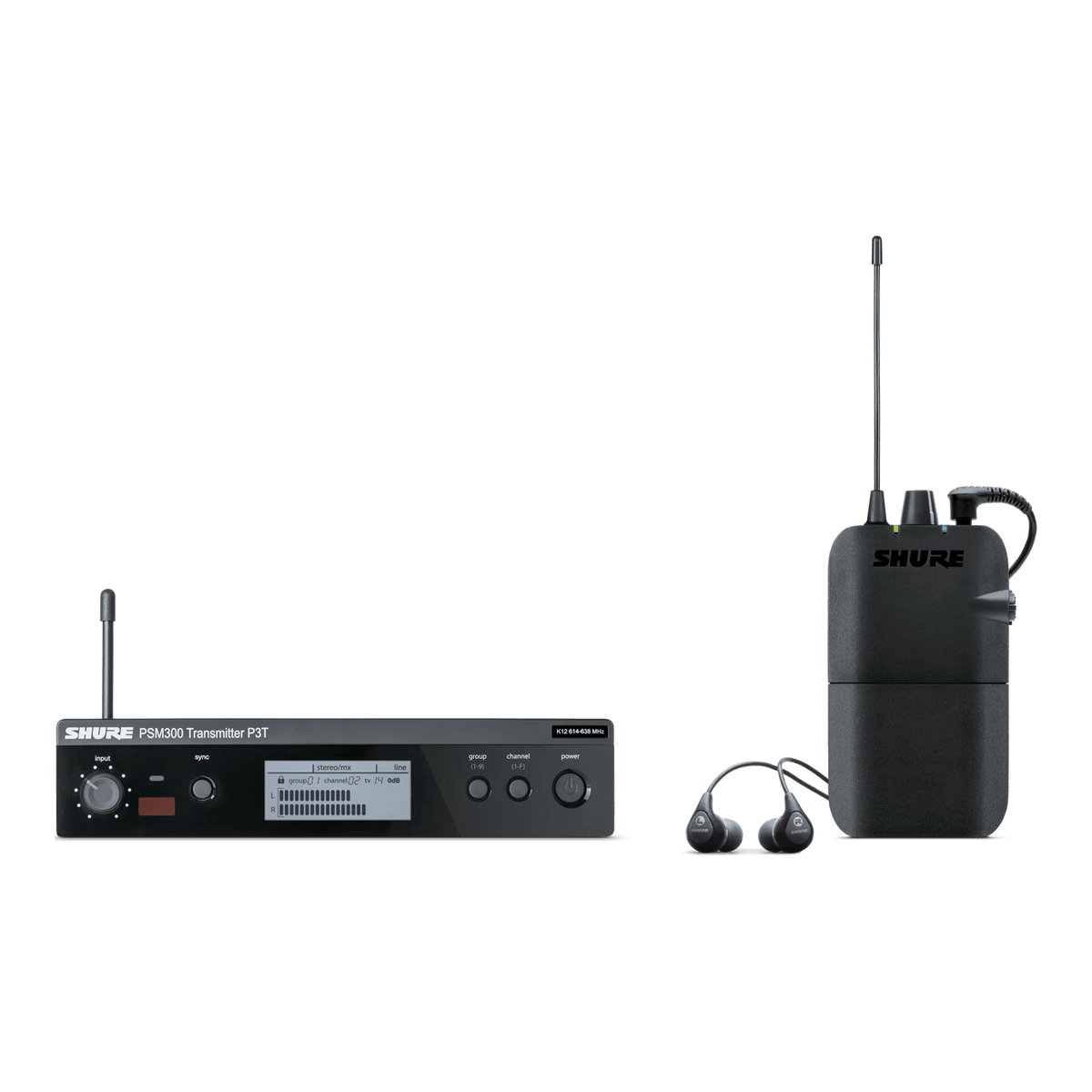 SHURE PSM300 ワイヤレスイヤーモニターシステム イヤモニセット P3TR PSM300 SHURE ワイヤレスモニターシステム 配信機器・PA機器・レコーディング機器