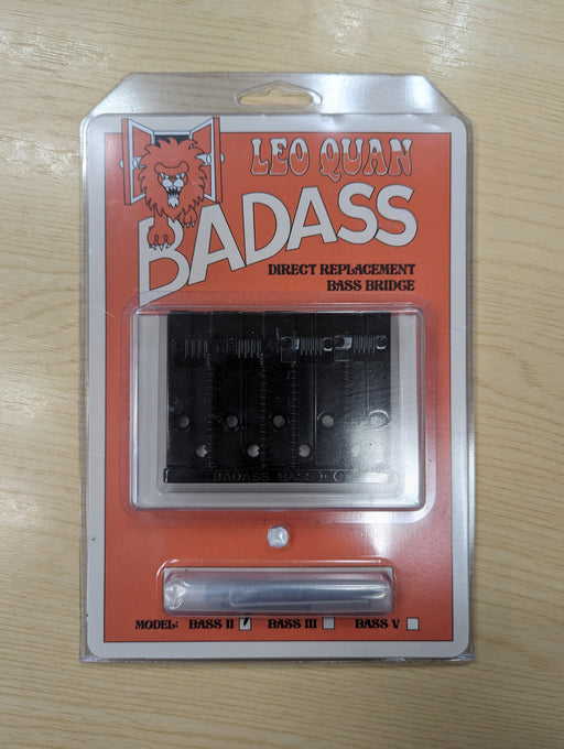 Leo Quan Badass Bass II 4-String Grooved Saddles Bridge, Black, USED - Fair Deal Music