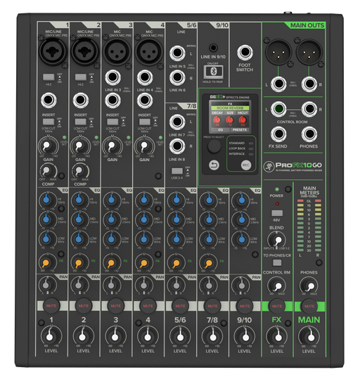 Mackie ProFX10 Go Battery Powered Analog Mixer - Fair Deal Music