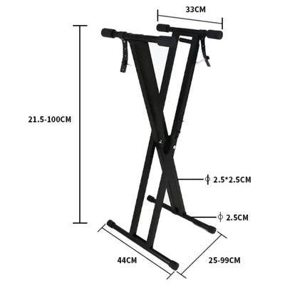 Double-braced Keyboard X Stand with Adjustment Lever - Fair Deal Music
